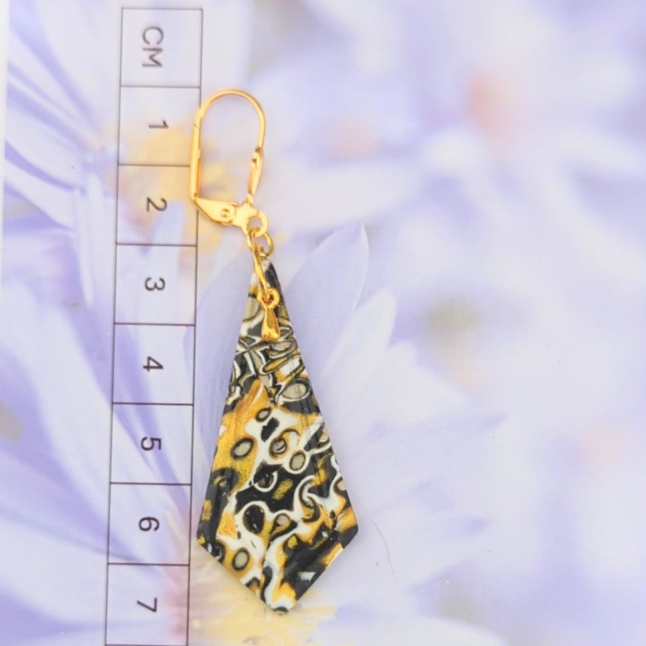 Mokume Gane Earrings in Gold