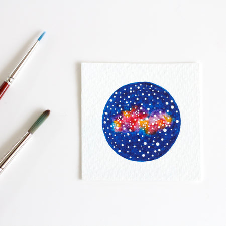 Galaxy Miniature Watercolour Painting