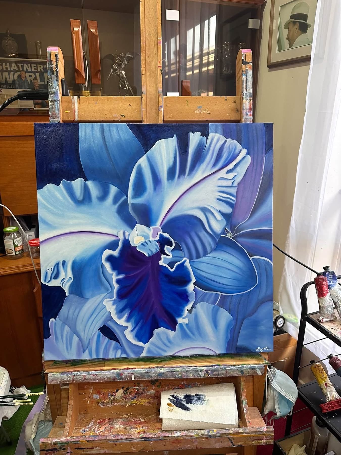 "Azure Whisper" - Orchid - Original Oil Painting - Hand Painted