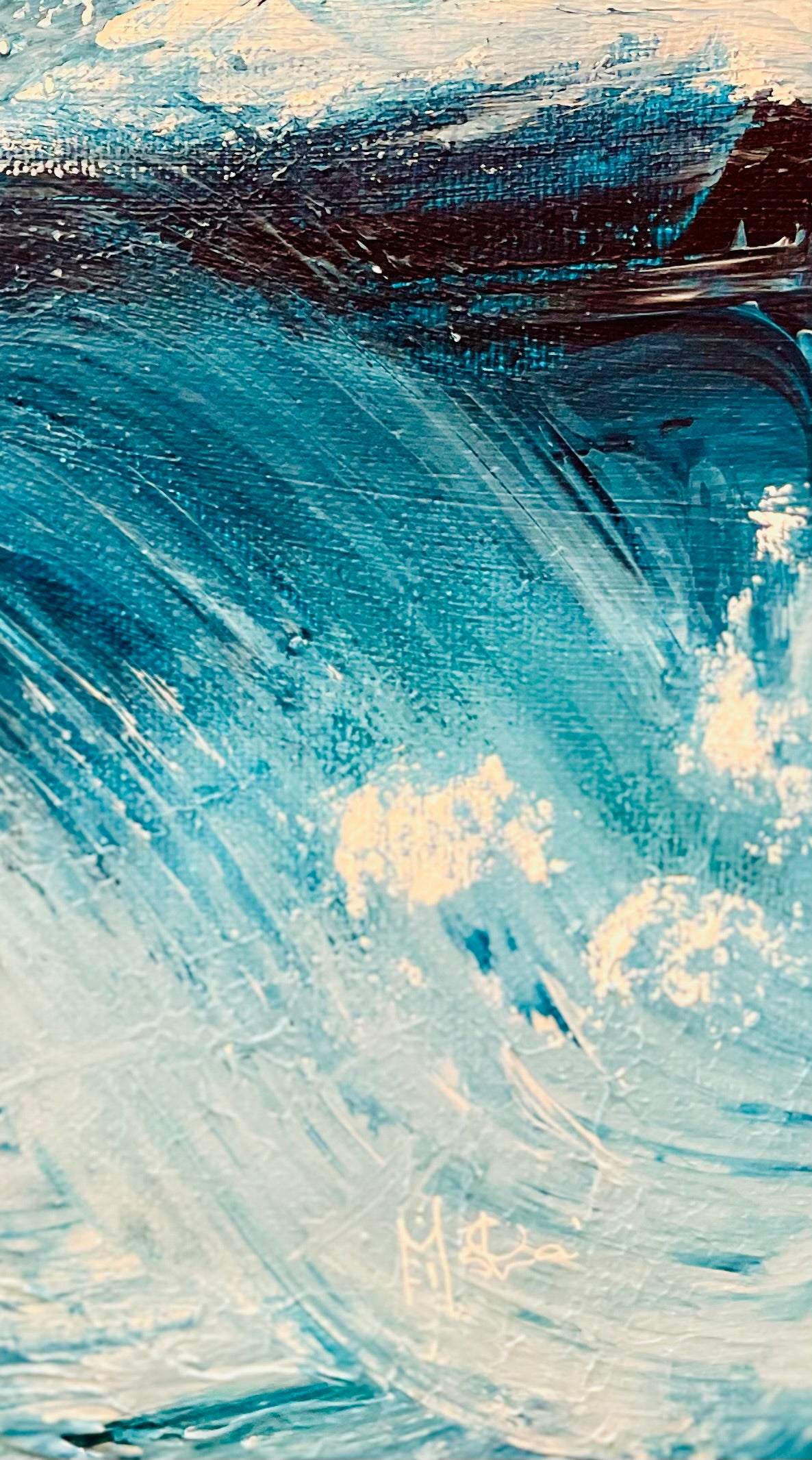 Beyond the Churn - Large Textured Acrylic on canvas