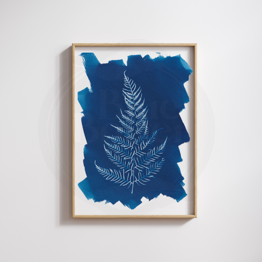 Fern Art Print, Blue Botanical Wall Art