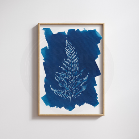 Fern Art Print, Blue Botanical Wall Art
