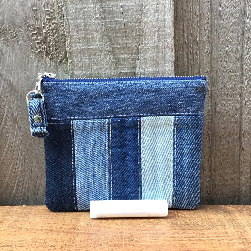 Upcycled Denim Coin Purse – Denim Strips