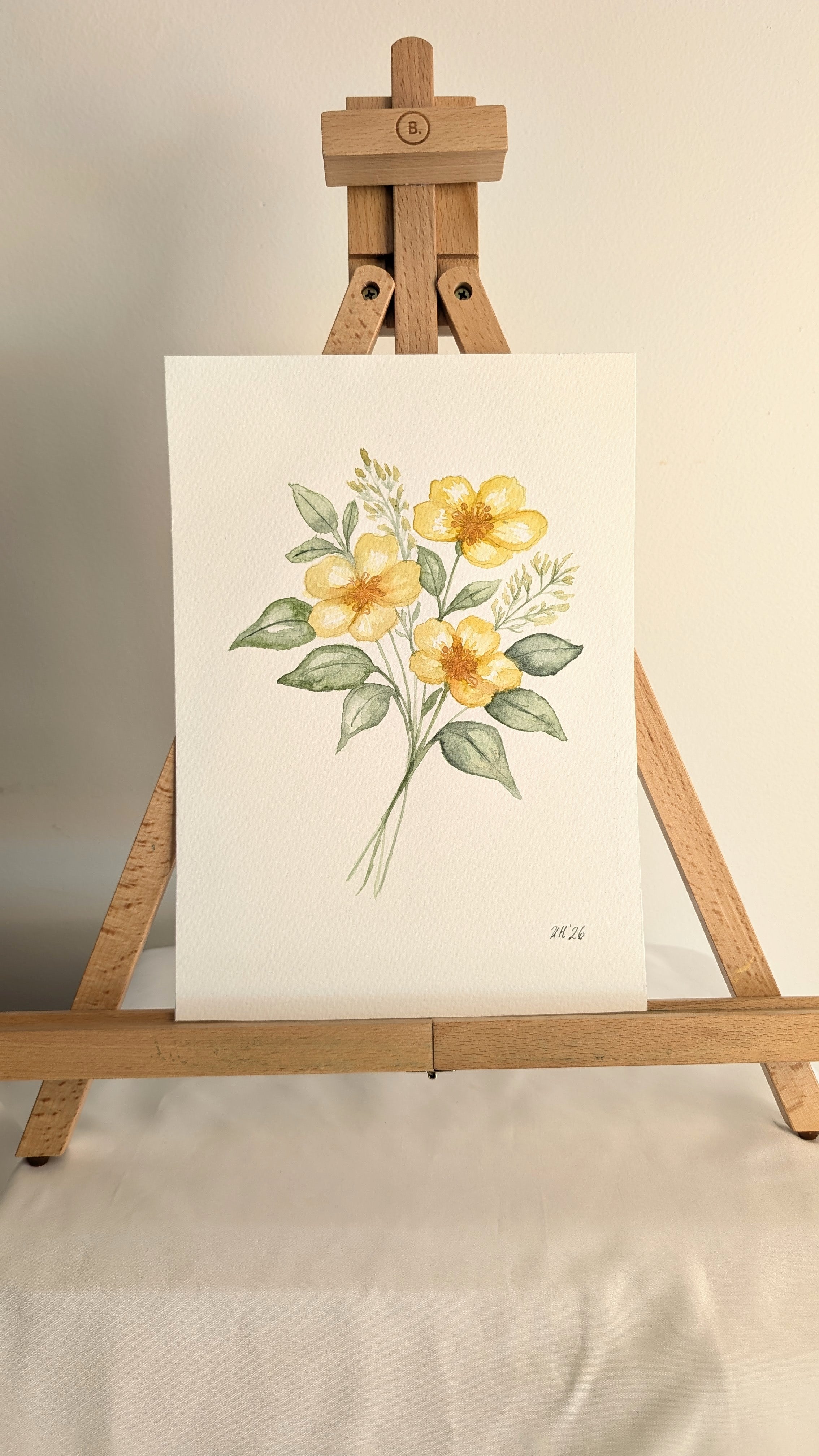 Original Watercolour Artwork – Hibbertia scandens (January Australian Native Birthflower)