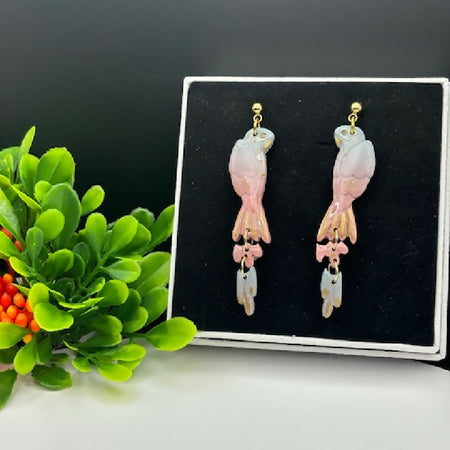 Blushing Bird Dangle Earrings