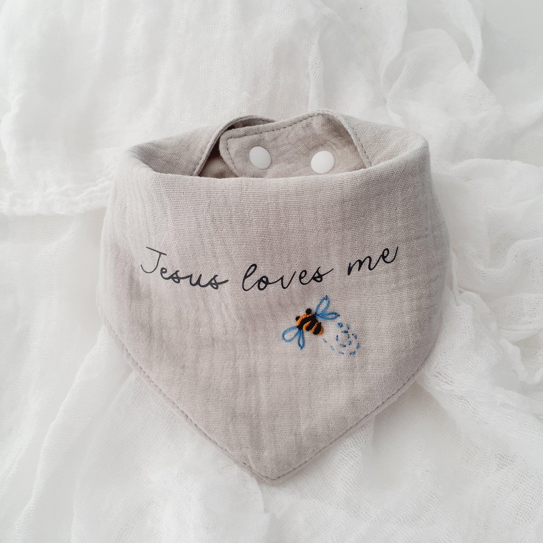 Christian Baby Bib • Cotton Bandana Bib • “Jesus Loves Me” Christian Bib • Faith‑Based Baby Gift • Baby Boy