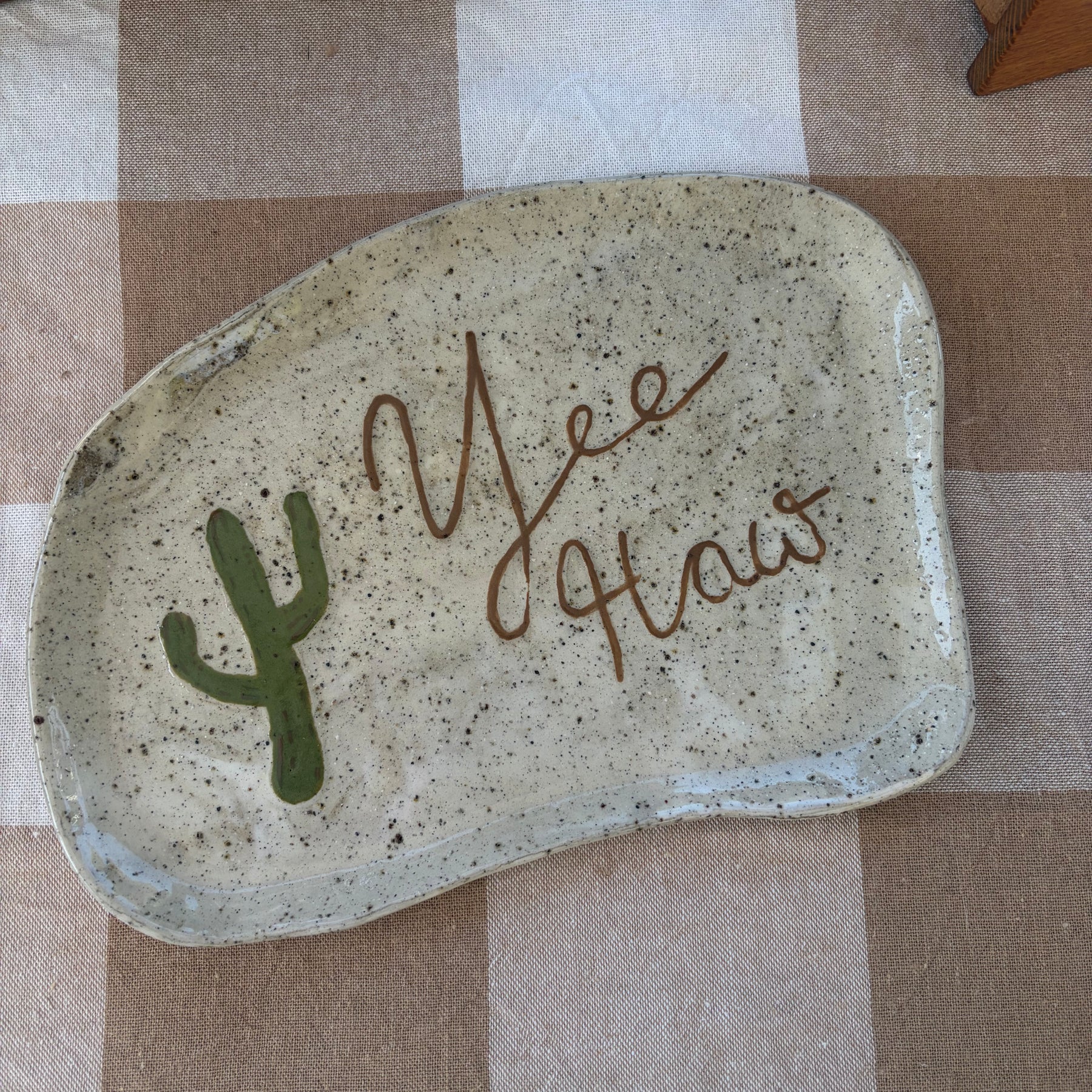Yee Haw Western Plate - Reclaimed Clay - Cactus