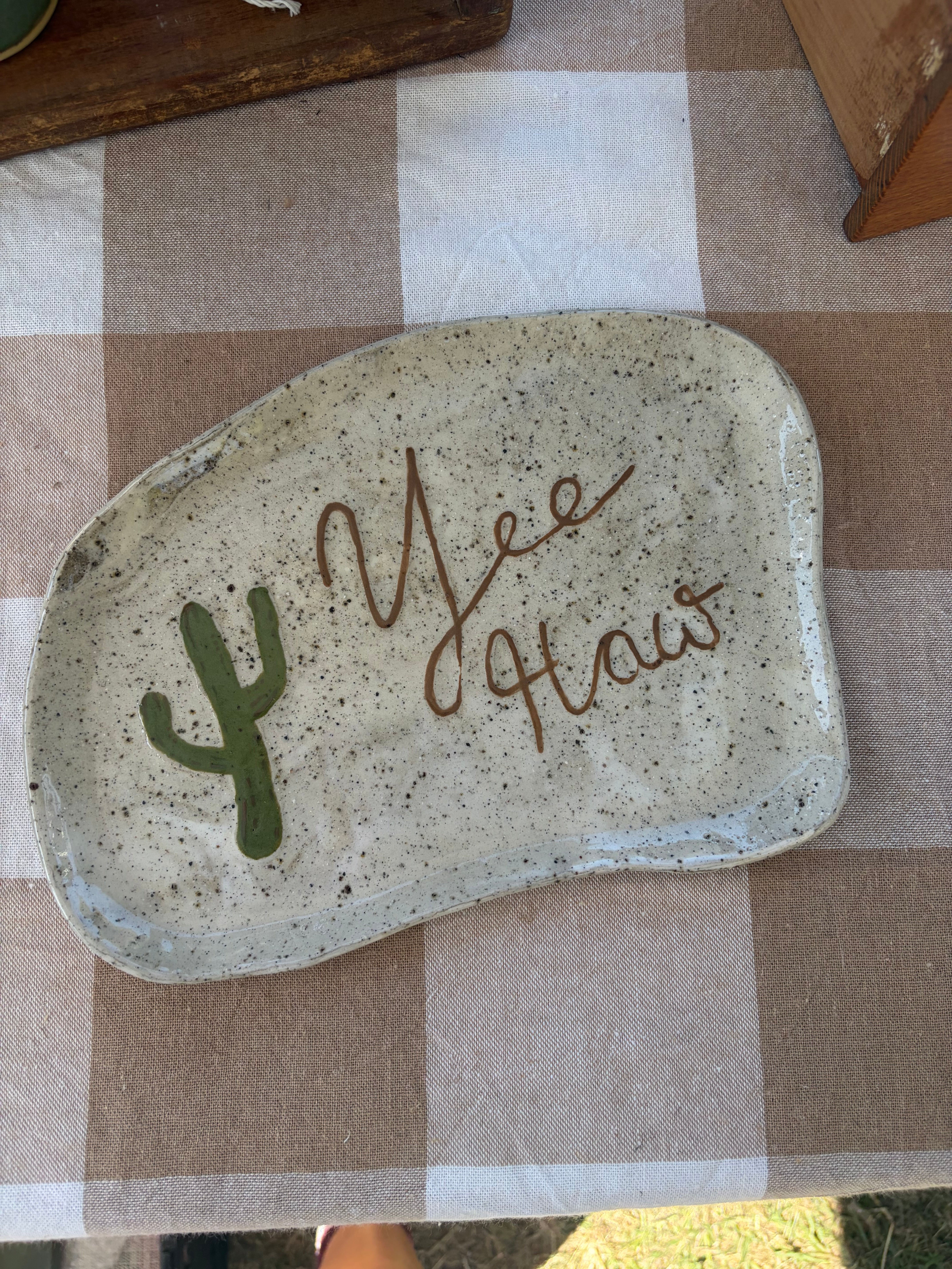 Yee Haw Western Plate - Reclaimed Clay - Cactus