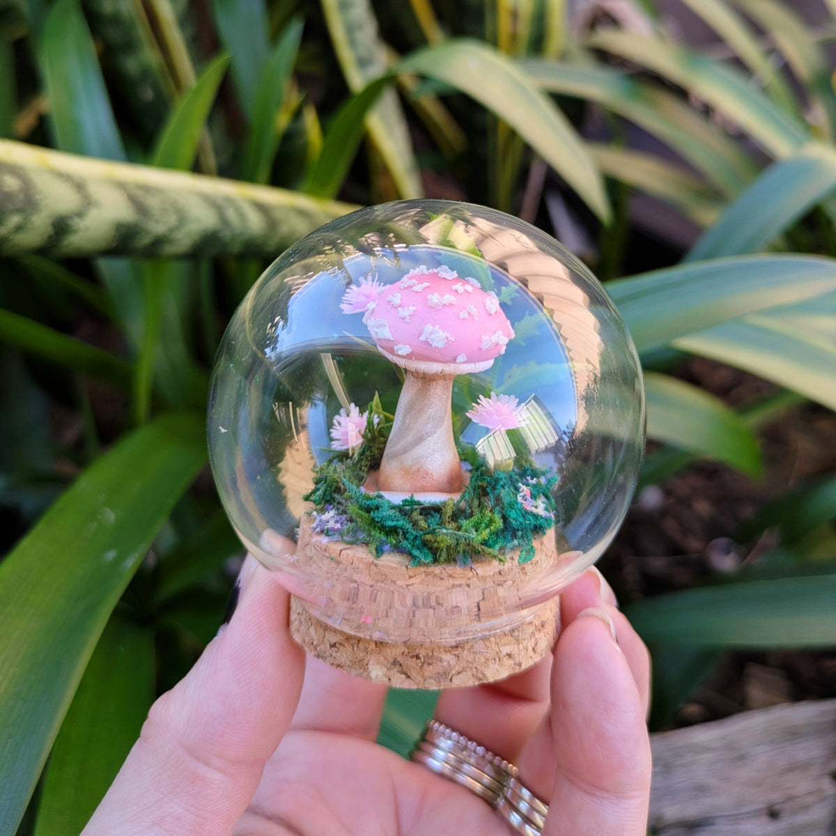 Pink Fantasy Amanita Mushroom Mini Dome
