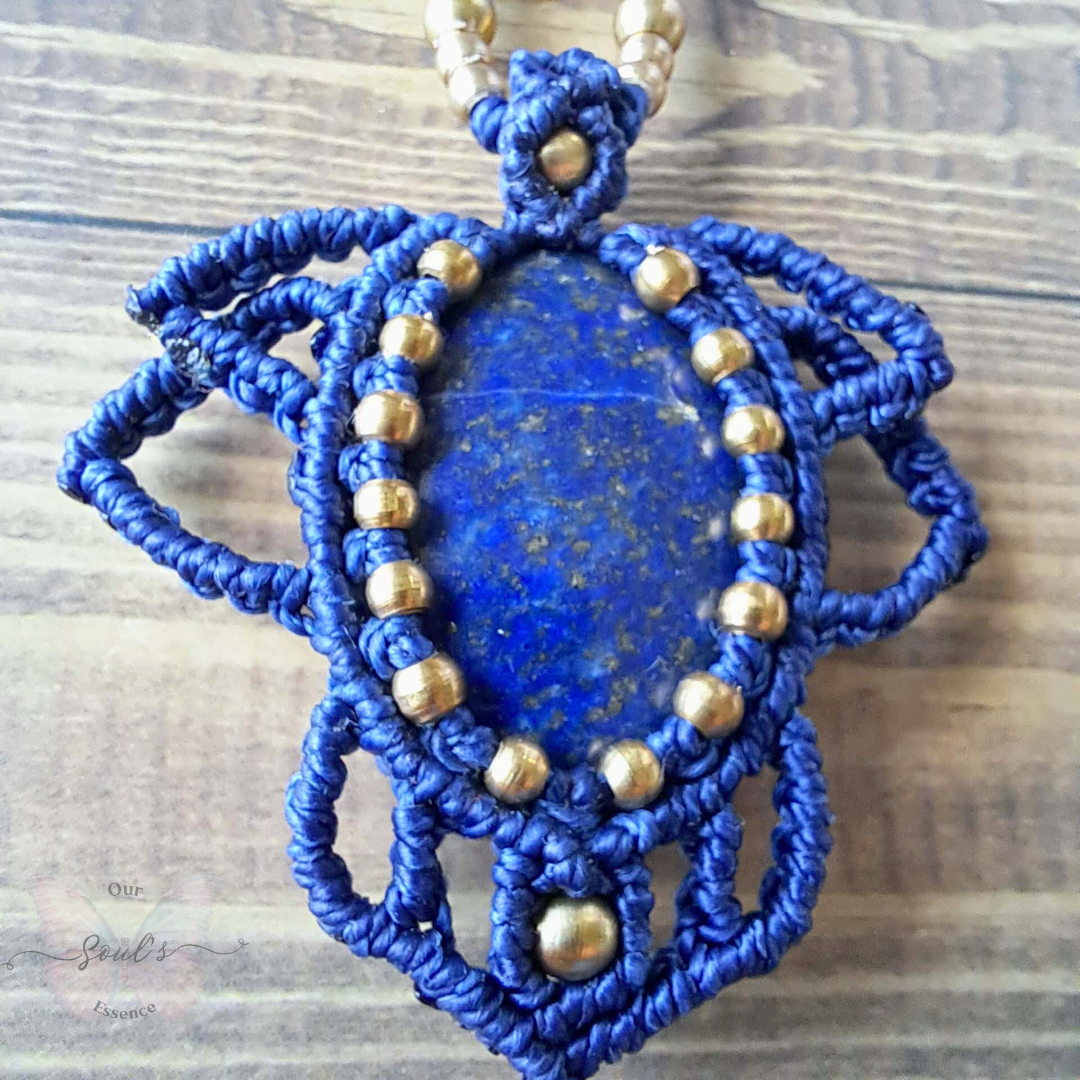 Lapis Lazuli Micromacrame Necklace