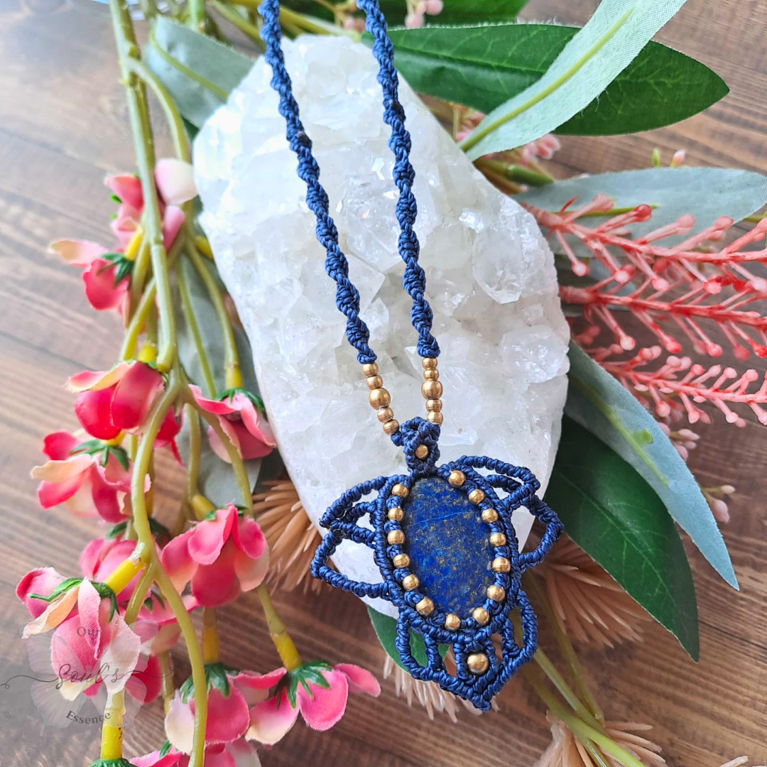 Lapis Lazuli Micromacrame Necklace