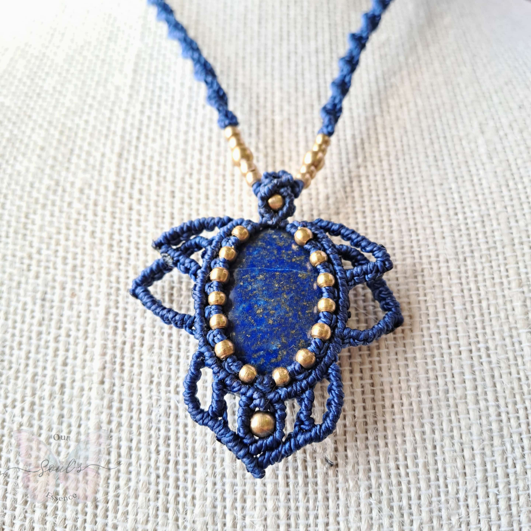 Lapis Lazuli Micromacrame Necklace