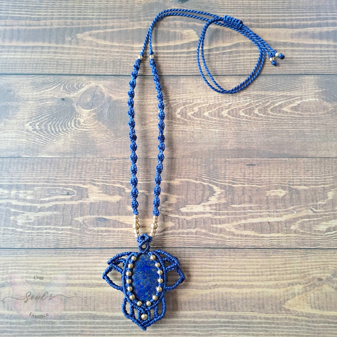 Lapis Lazuli Micromacrame Necklace