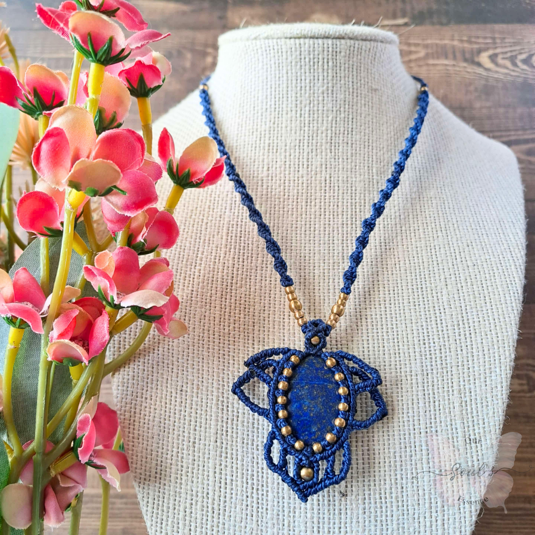 Lapis Lazuli Micromacrame Necklace