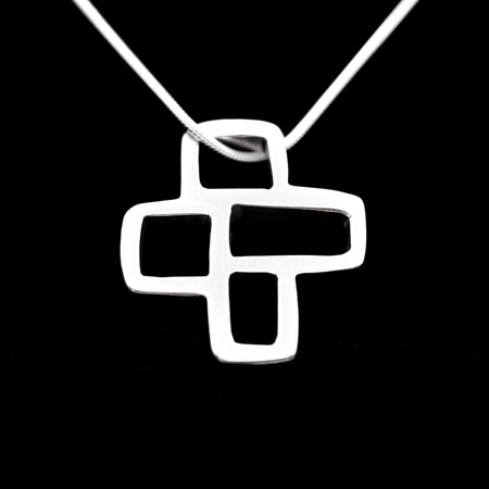 Limited Edition - Windows - Handmade Sterling Silver Pendant with Snake Chain