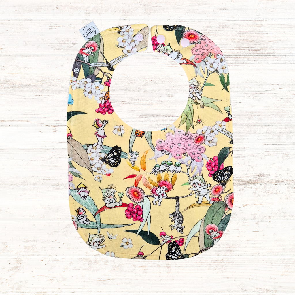 Yellow May Gibbs Baby Bib