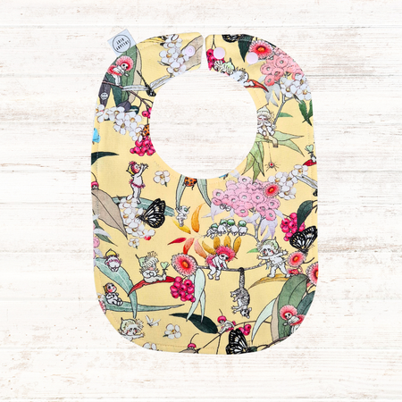 Yellow May Gibbs Baby Bib