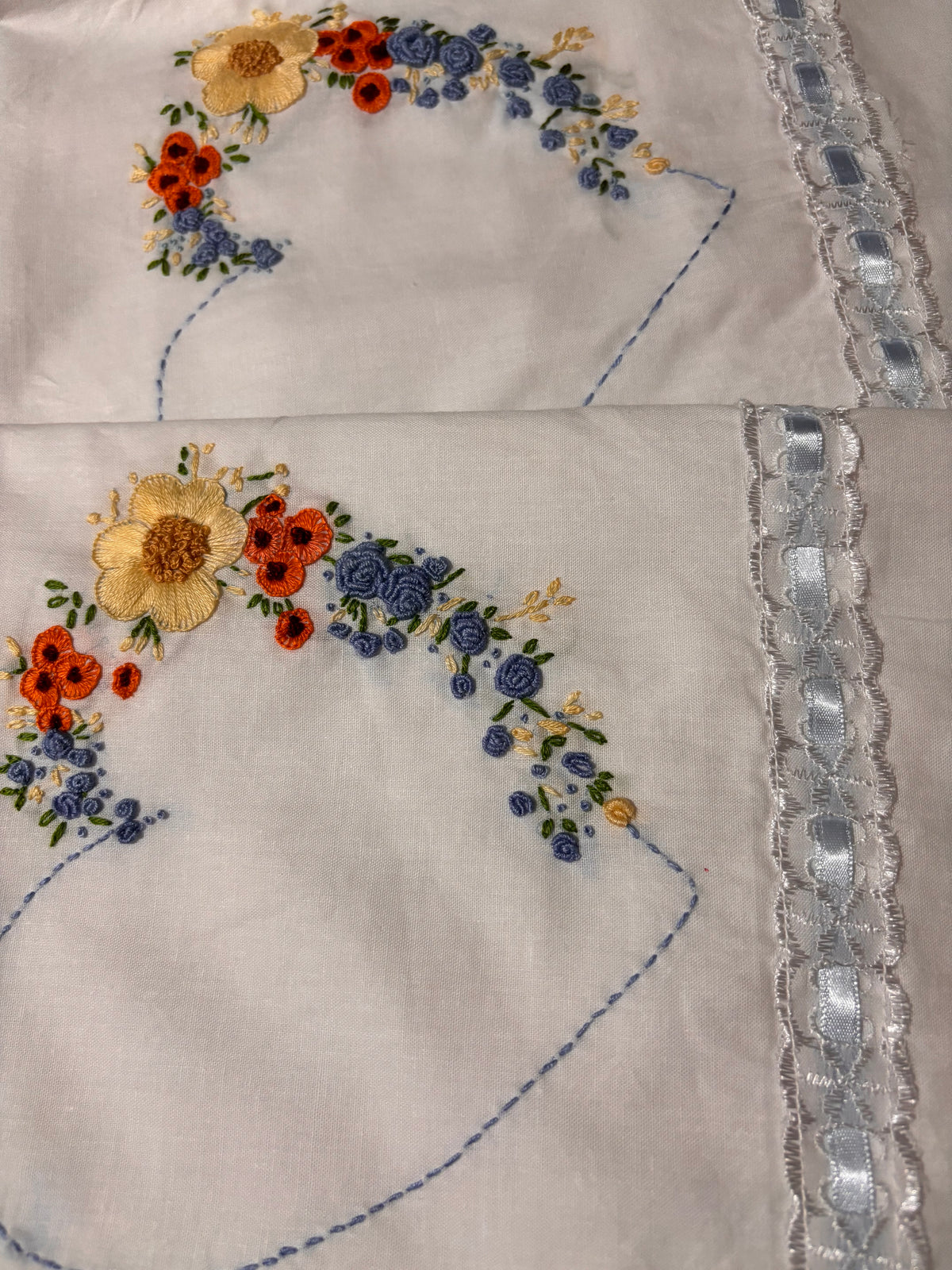 Heart Embroidered Pillow Case