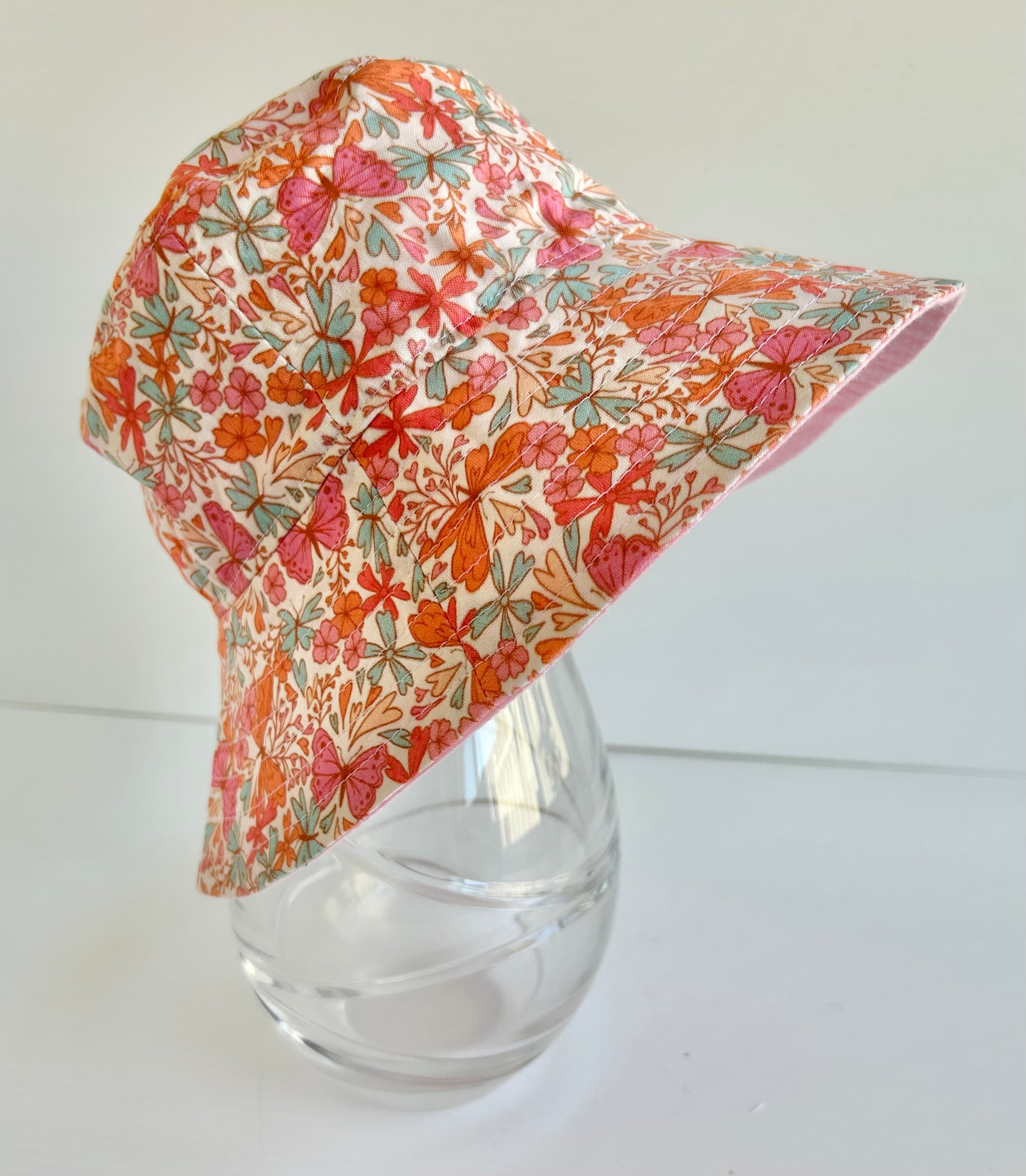 Ready to post- Extra small size wide brim hats with chin strap- reduced price