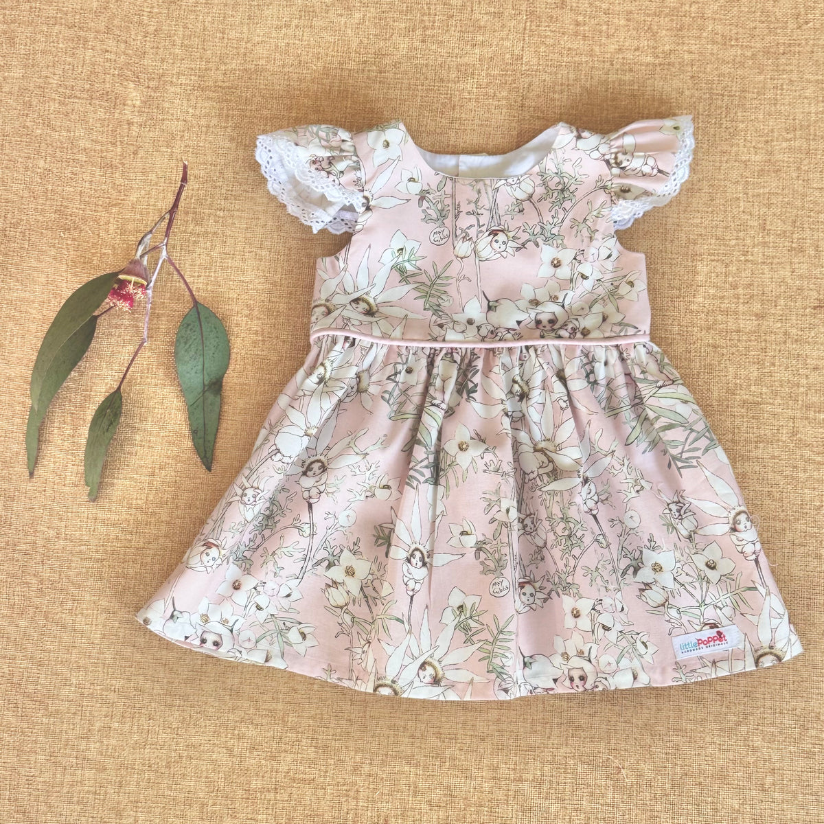 Girl's Dress with Lace Edged Sleeve Ruffles