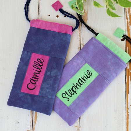 Hand Dyed Personalised Glasses Pouch, Glasses Case