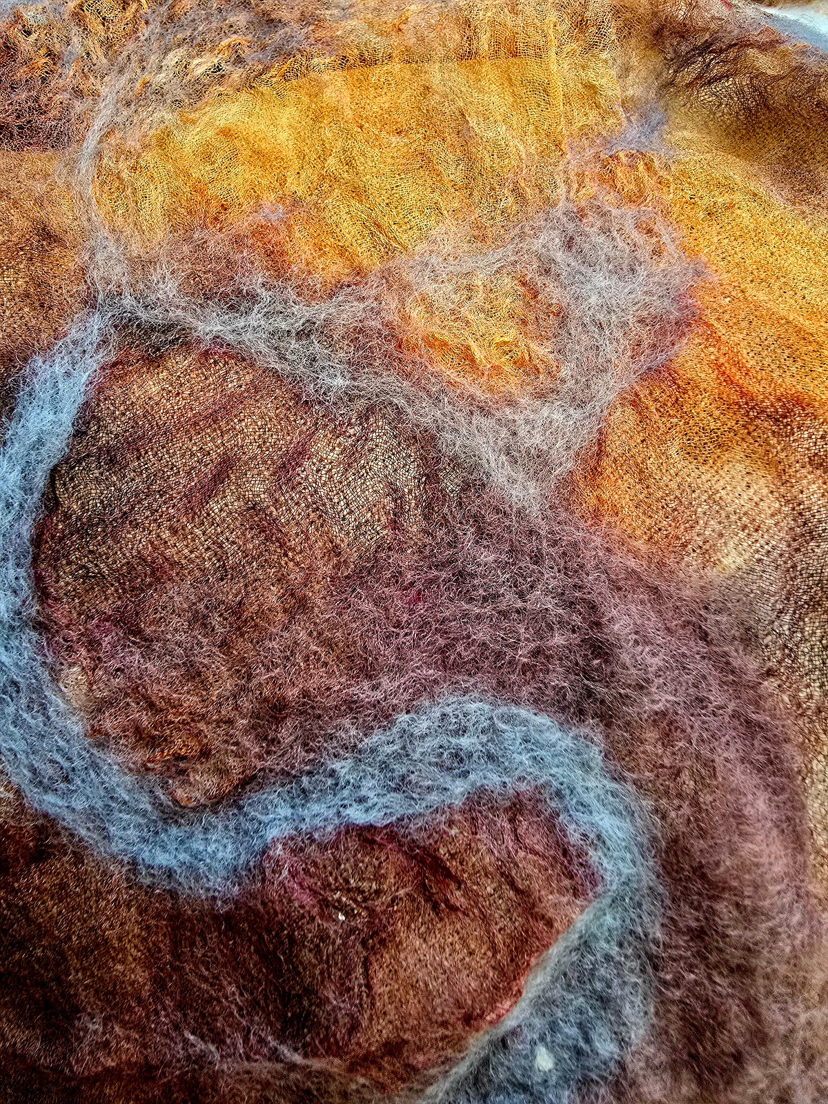 Nuno Felt Wool & Silk Scarf – Earth & Stone Inspired