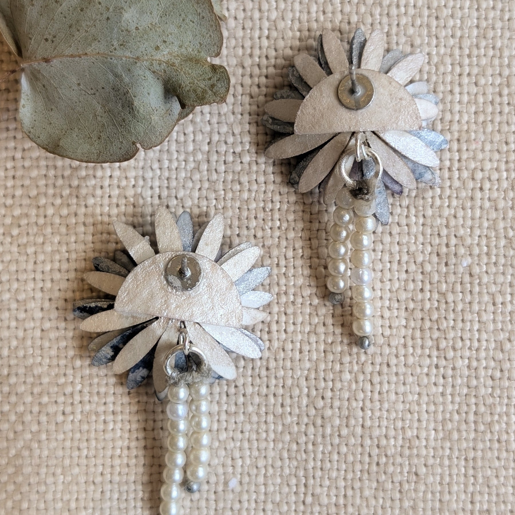 Handmade Paper Chrysanthemum Earrings – Eco Friendly Statement Jewellery Australia