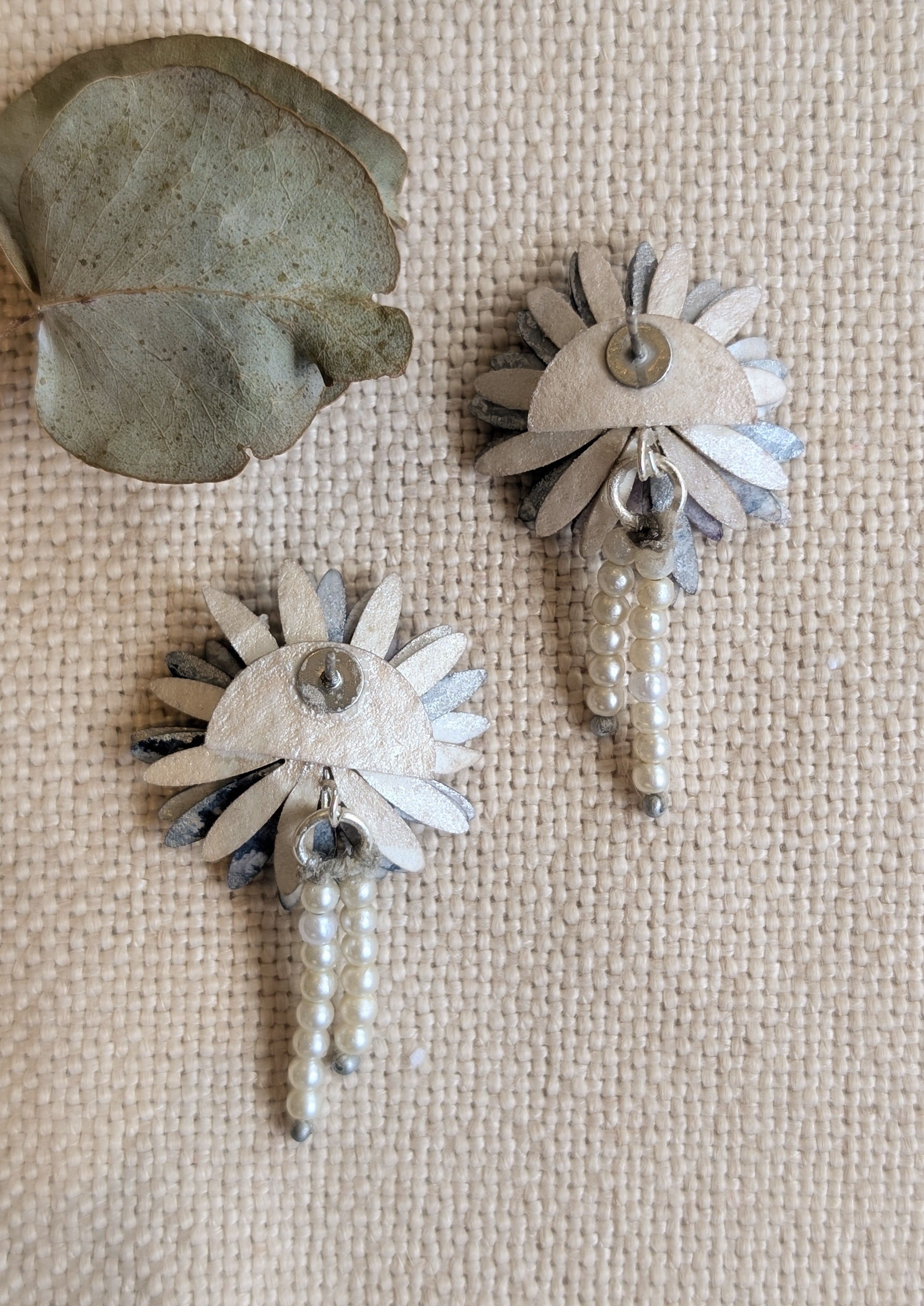 Handmade Paper Chrysanthemum Earrings – Eco Friendly Statement Jewellery Australia