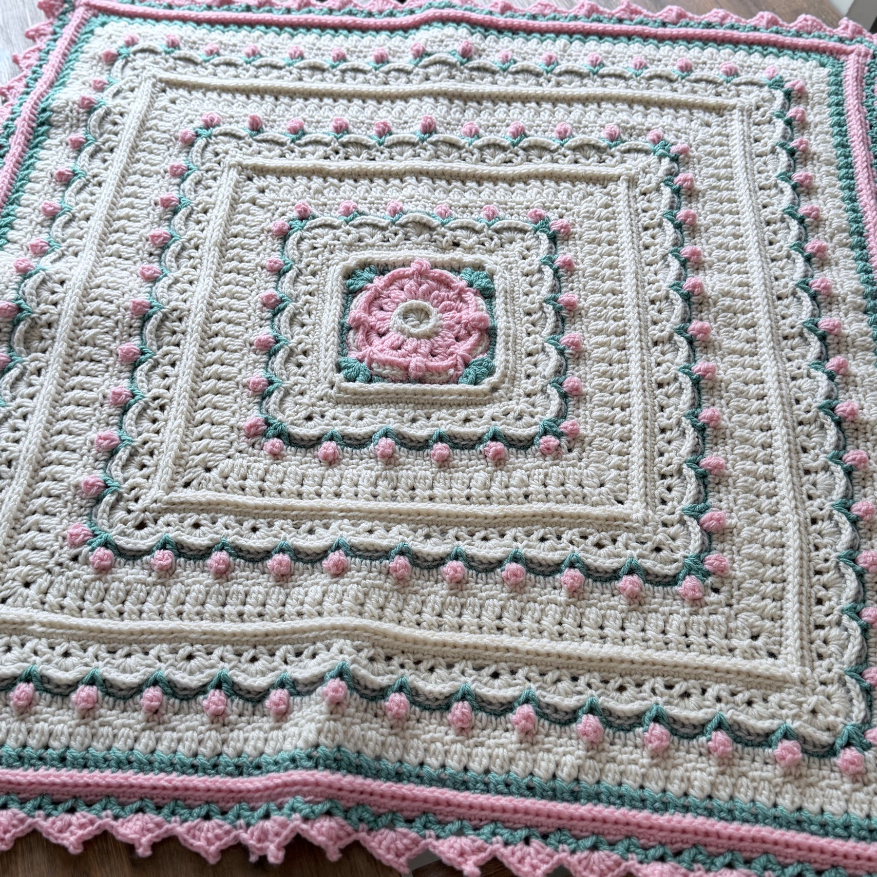 #130 -Marnies Garden Lap Size Blanket/Baby Blanket