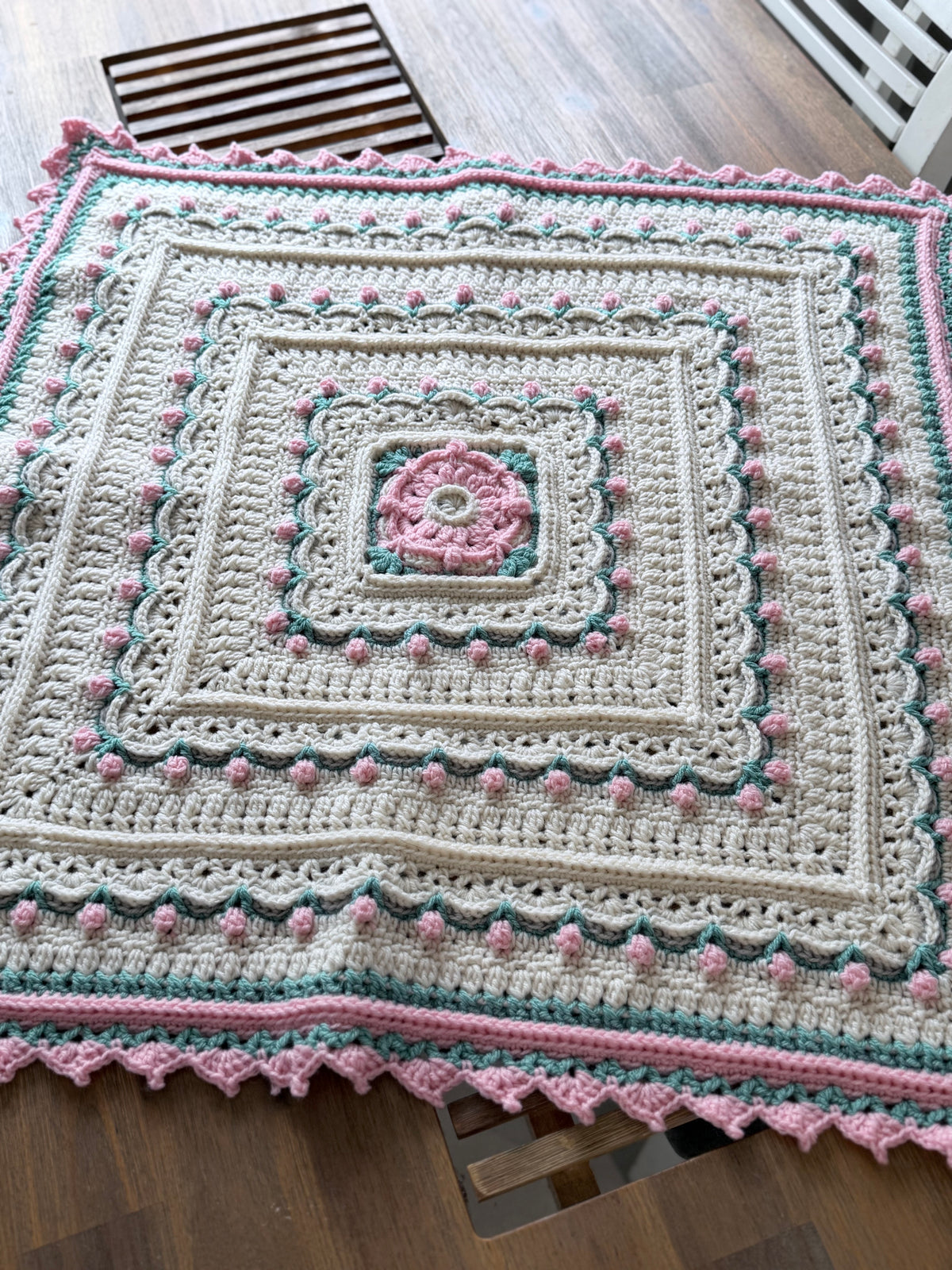 #130 -Marnies Garden Lap Size Blanket/Baby Blanket