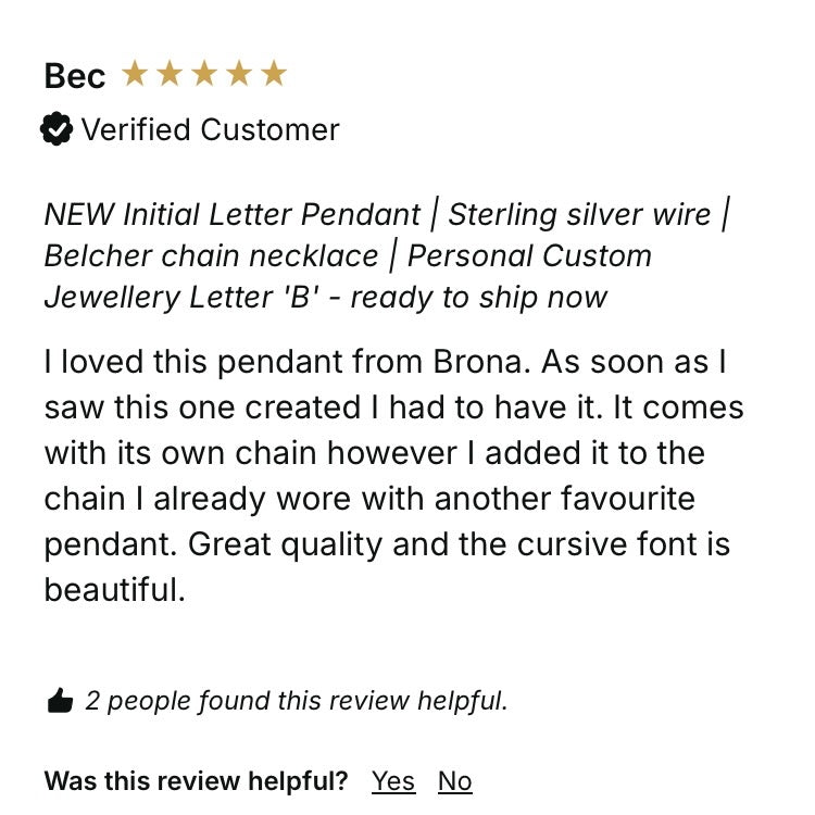 Initial Letter Pendant | Sterling silver wire | Personalised jewellery