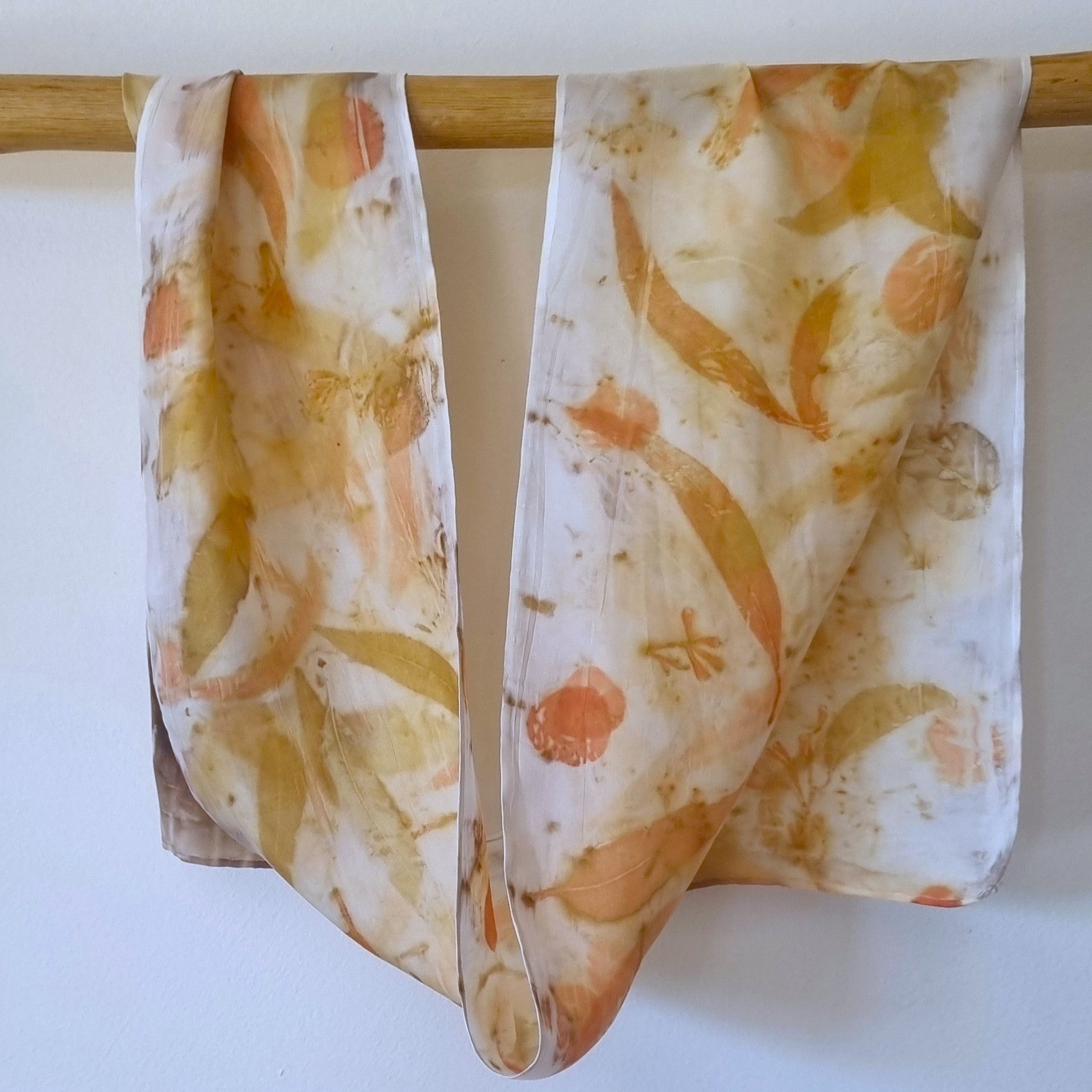 The Hazel - Pure Silk Petite Ecoprint Scarf - Limited Edition Collection