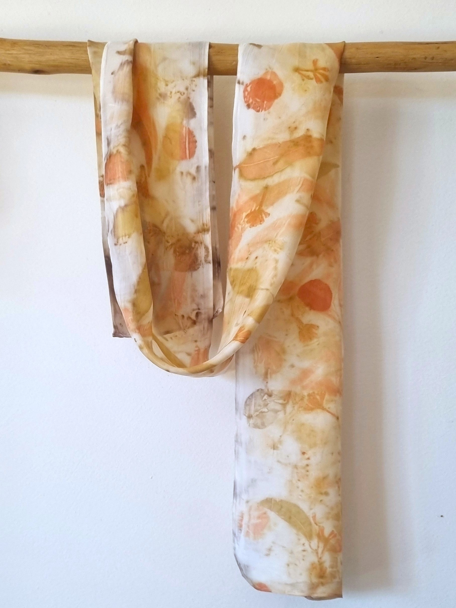 The Hazel - Pure Silk Petite Ecoprint Scarf - Limited Edition Collection