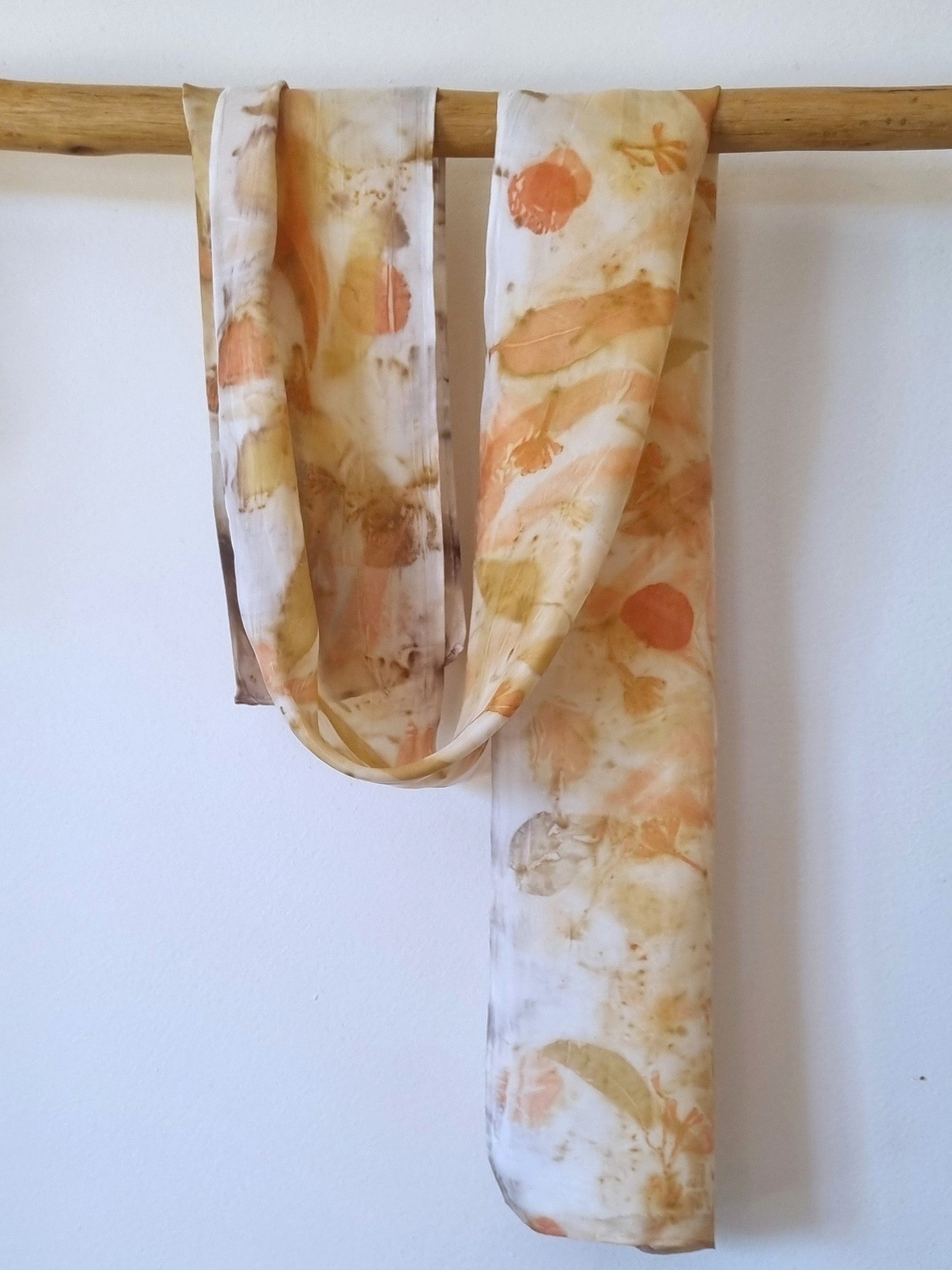 The Hazel - Pure Silk Petite Ecoprint Scarf - Limited Edition Collection