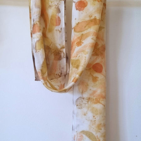 The Hazel - Pure Silk Petite Ecoprint Scarf - Limited Edition Collection