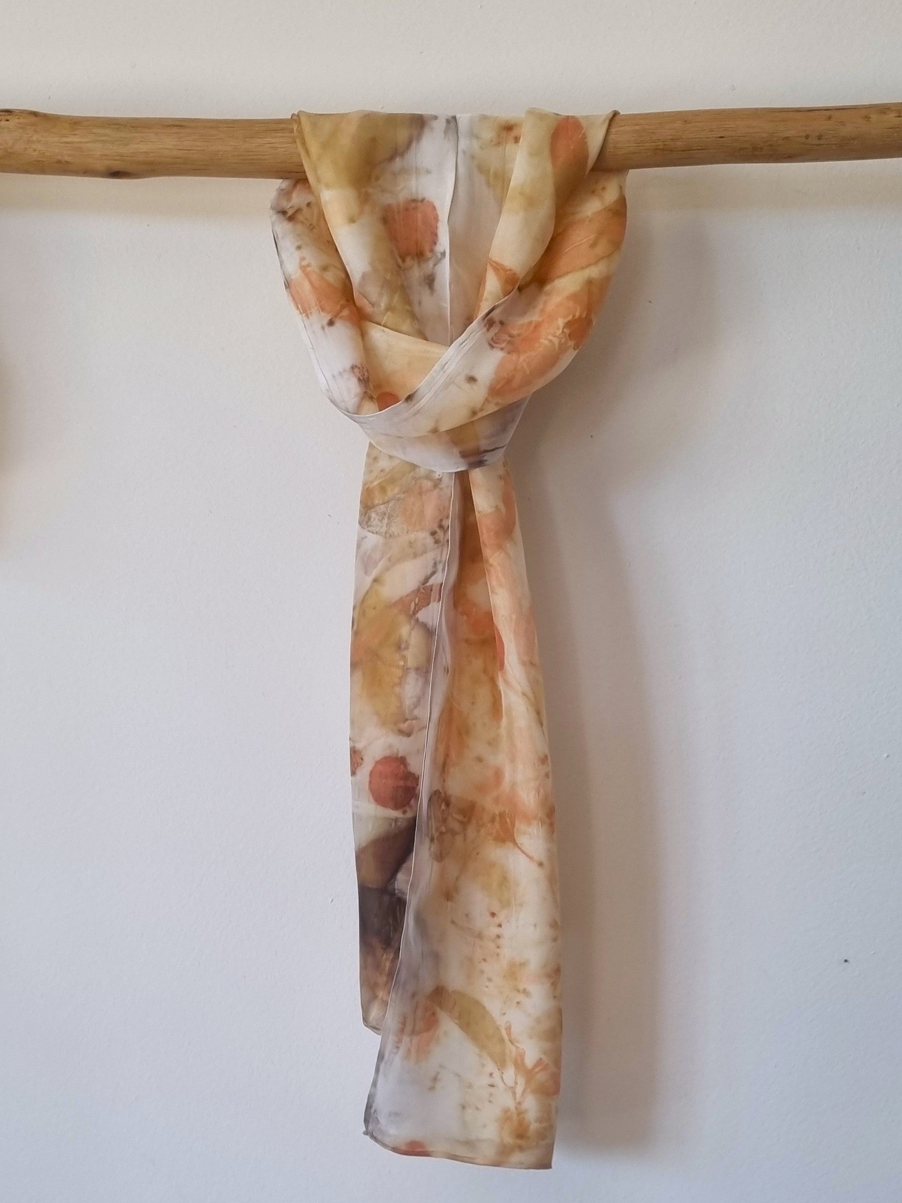 The Hazel - Pure Silk Petite Ecoprint Scarf - Limited Edition Collection
