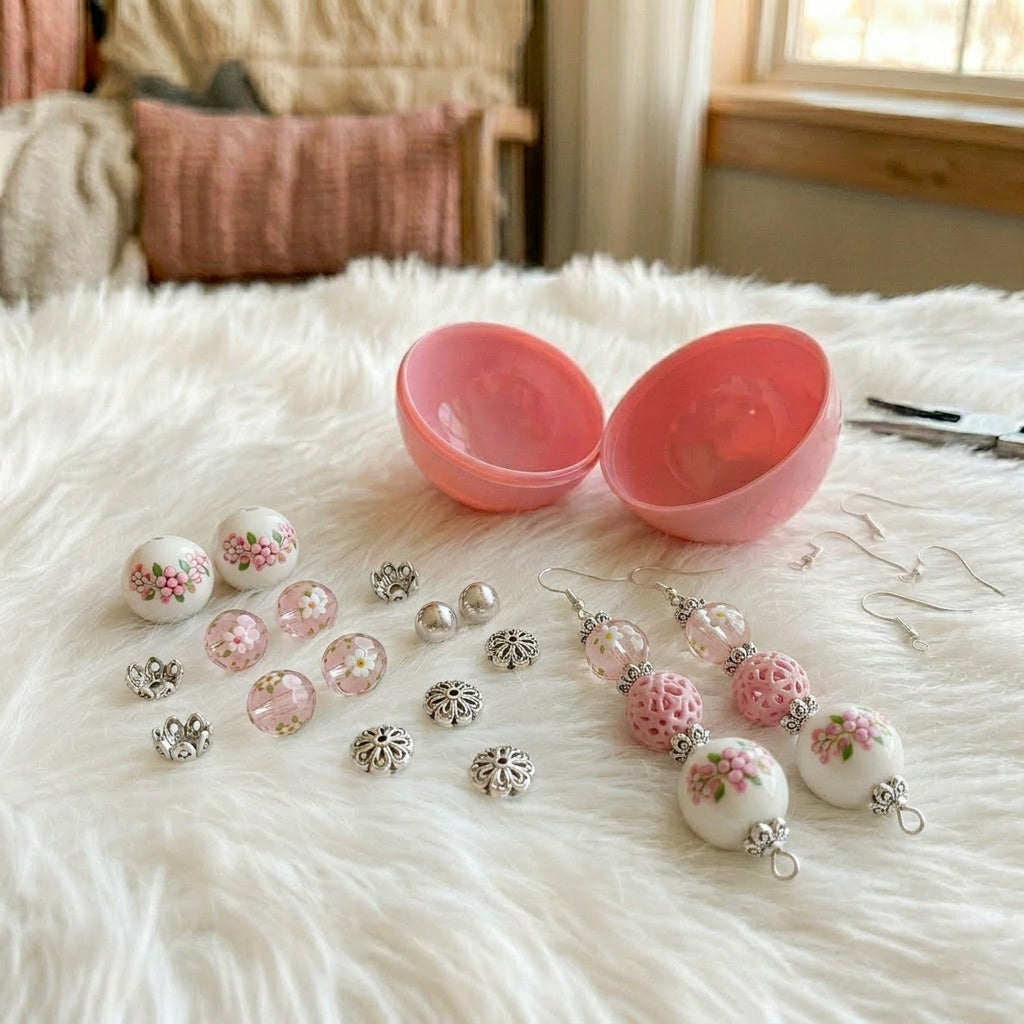 Mystery DIY Earring Kit, Curated Bead Capsule Surprise + Lucky Bonus Gift
