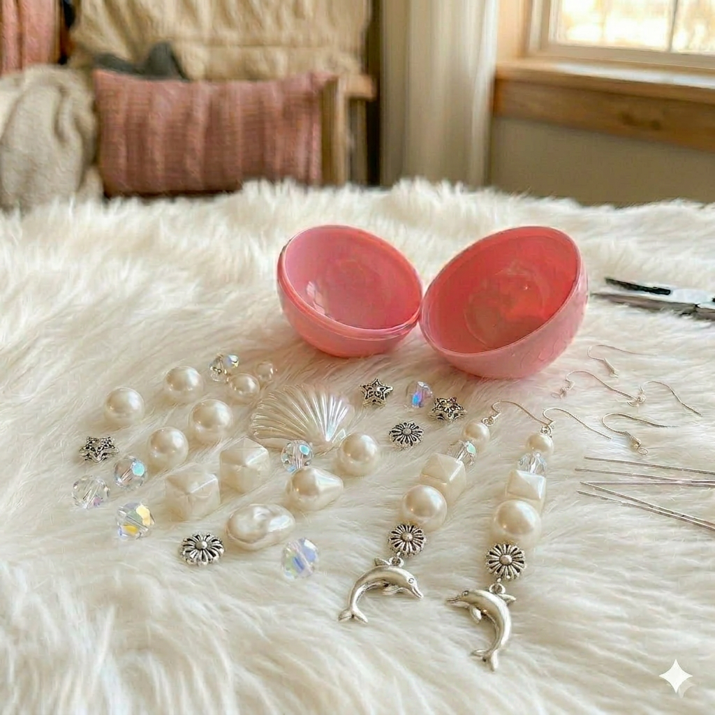 Mystery DIY Earring Kit, Curated Bead Capsule Surprise + Lucky Bonus Gift