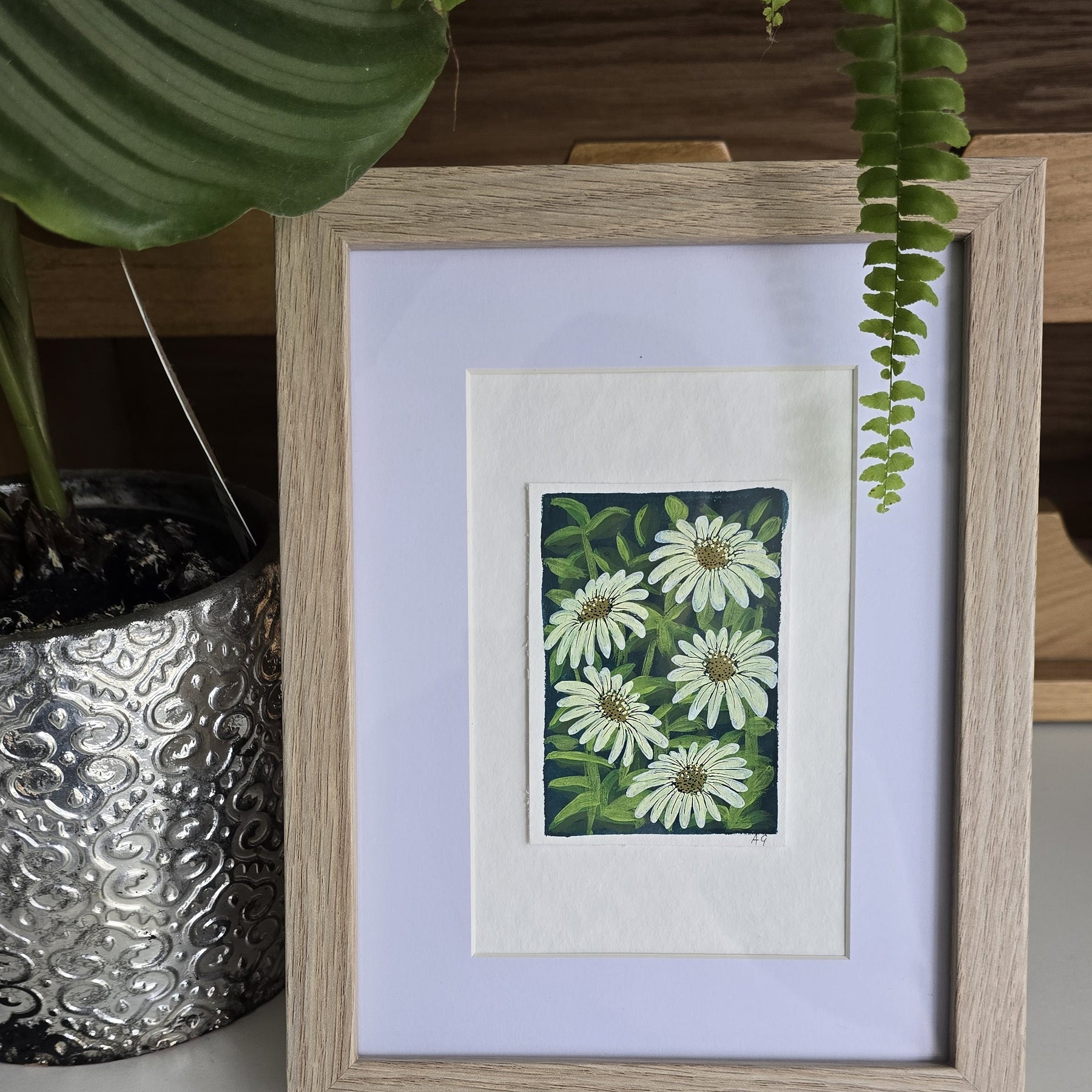 ACEO "Daisies #4" Mini Gouache 2.5x3.5 inches