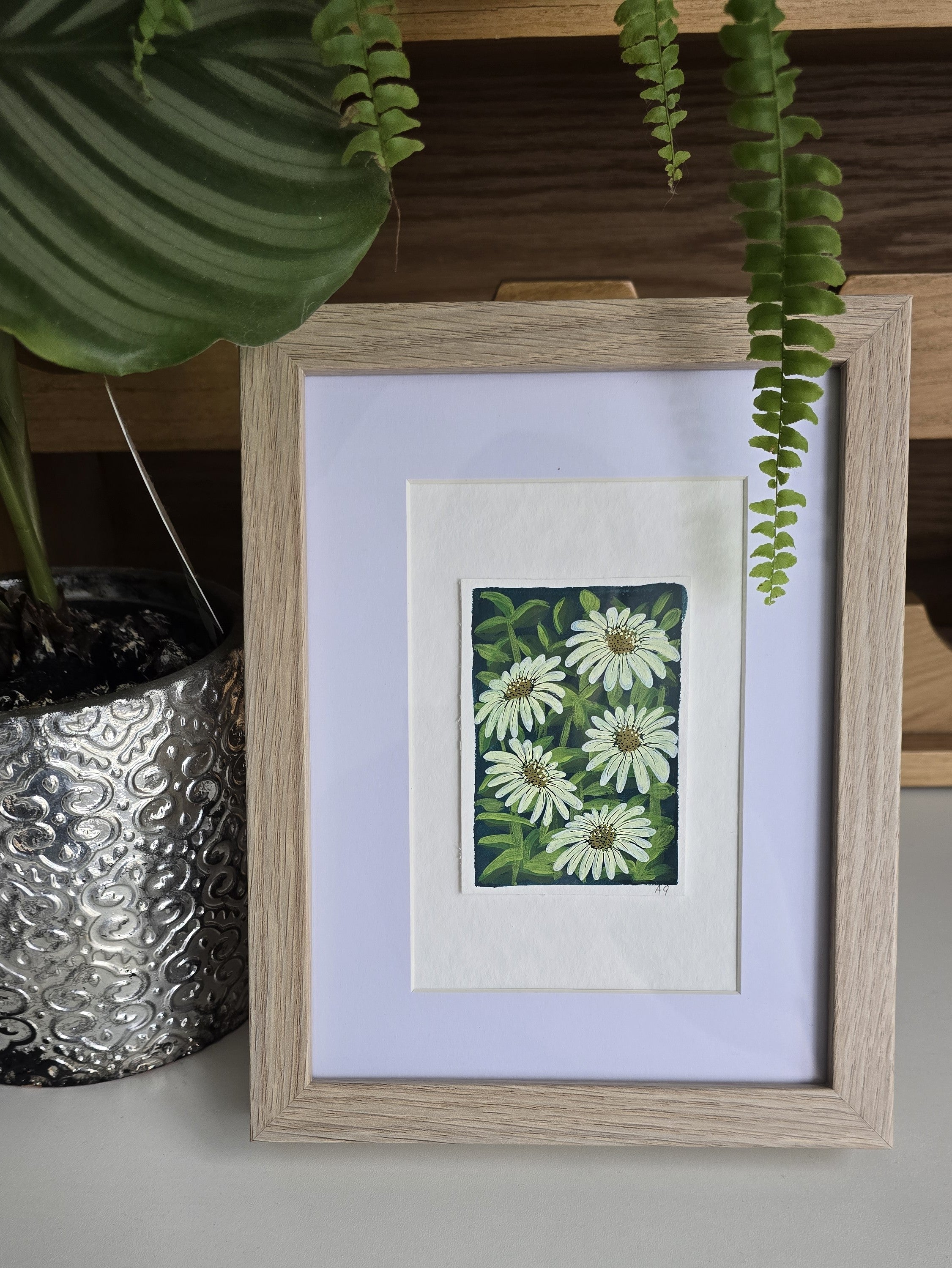 ACEO "Daisies #4" Mini Gouache 2.5x3.5 inches