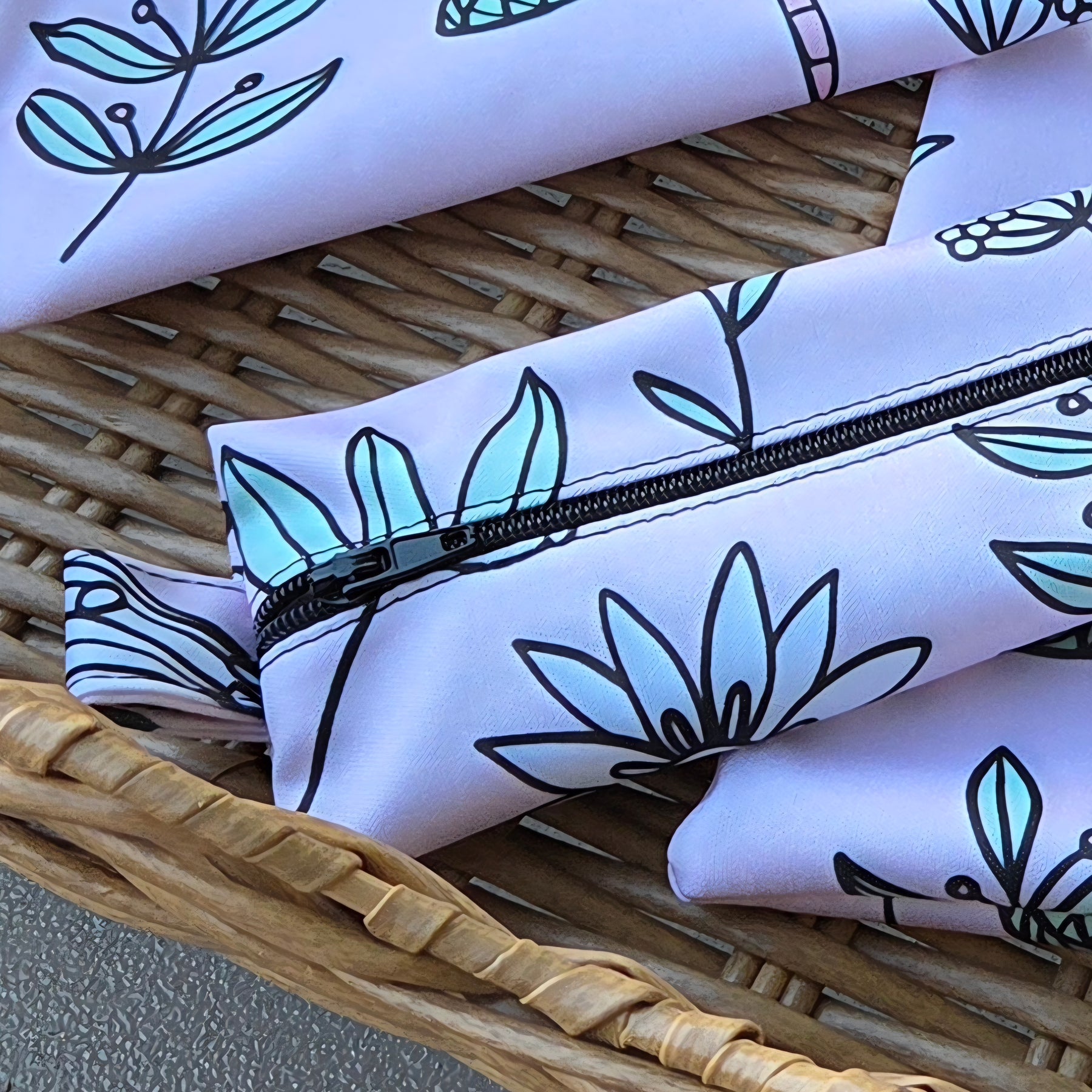 Three Piece Wet Bag Travel Set - Dragonfly and Flower Design