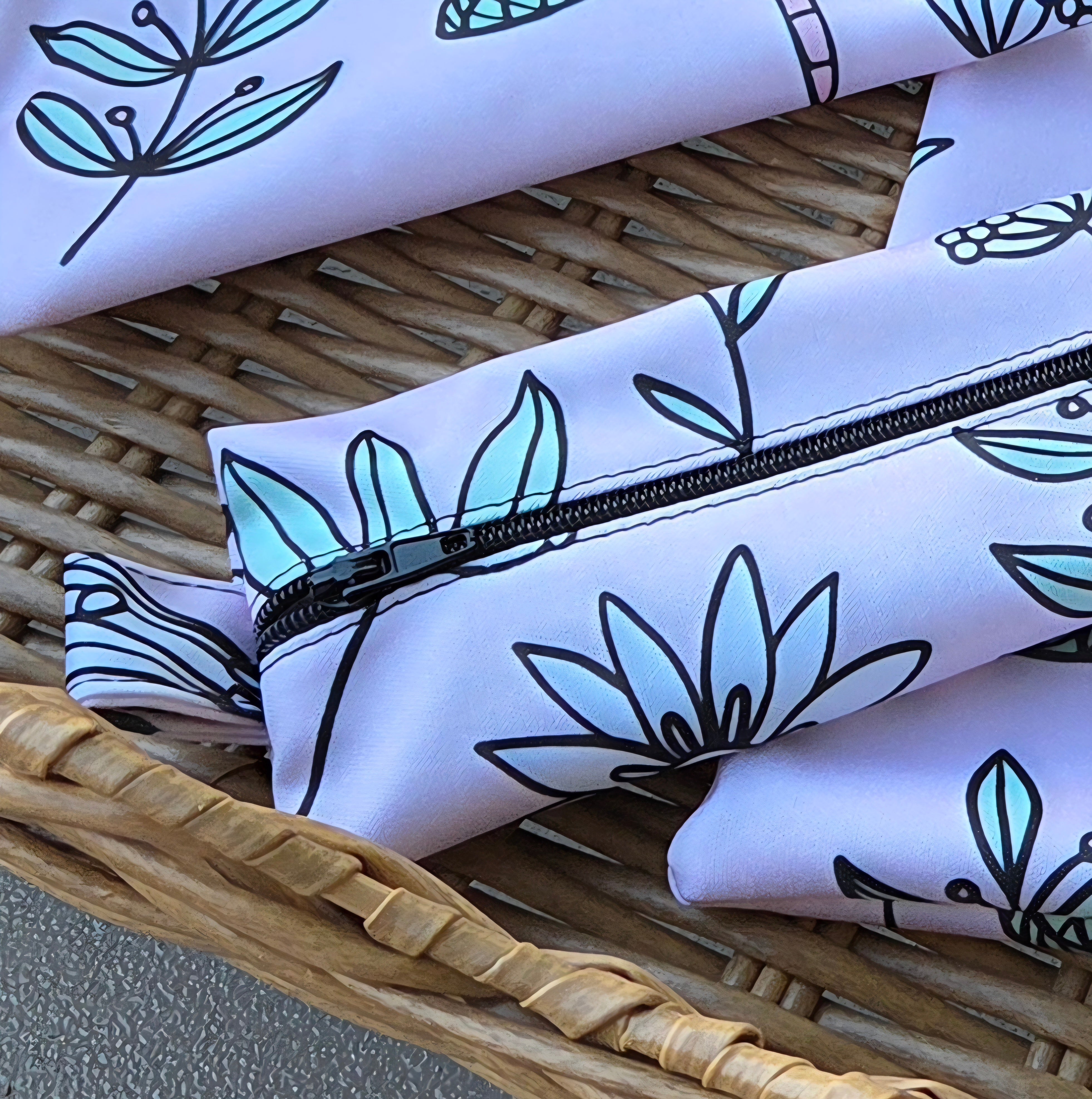 Three Piece Wet Bag Travel Set - Dragonfly and Flower Design