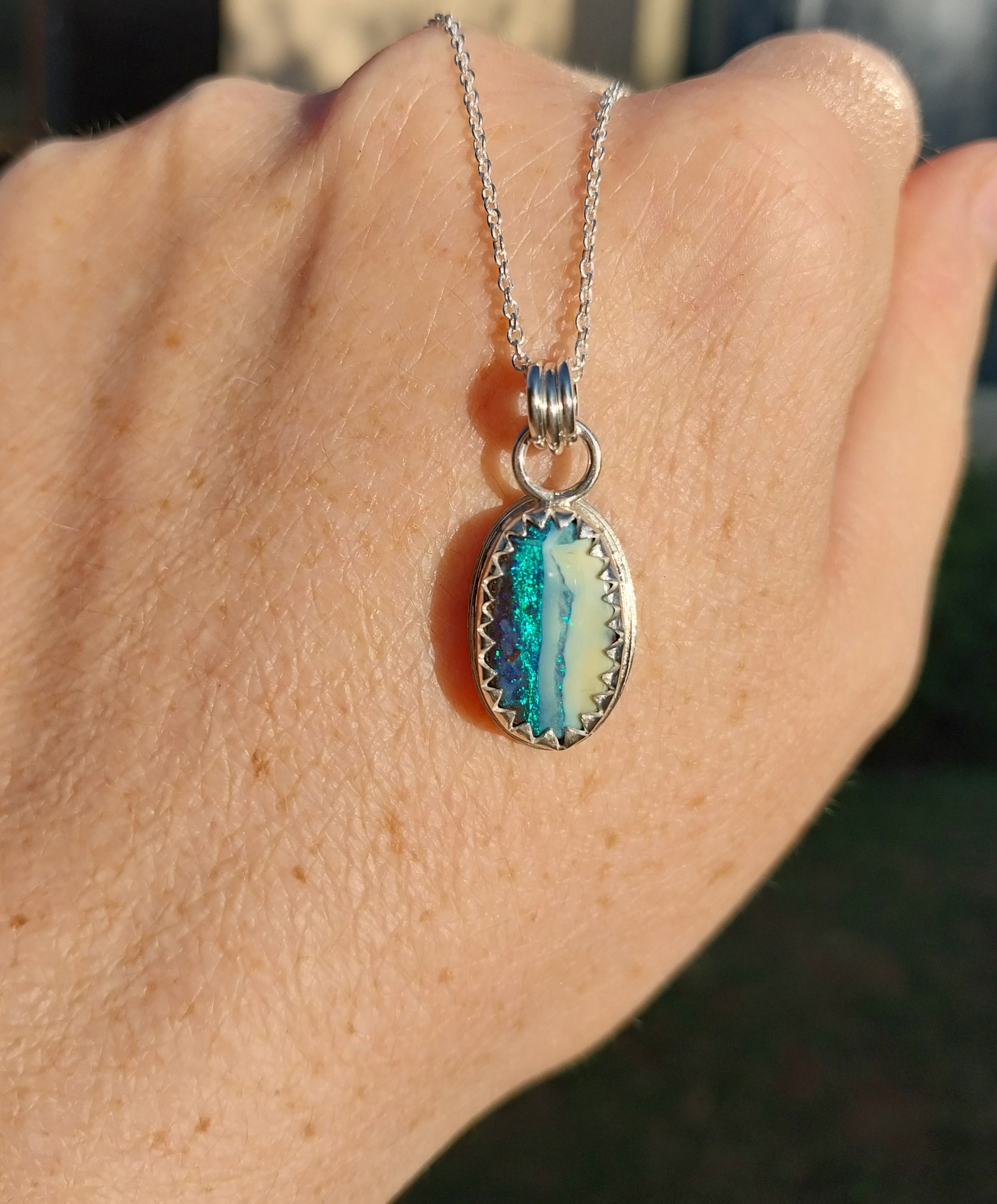 Beach lover Australian boulder opal necklace