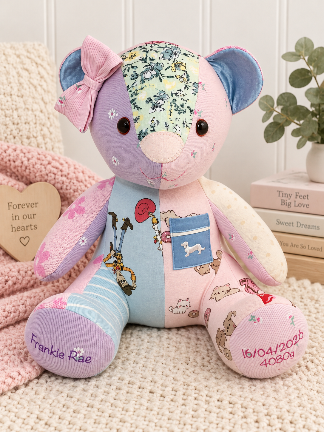 Custom Memory Bear – Keepsake Teddy from Baby Clothes/ Handmade Keepsake Gift