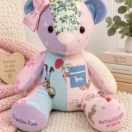 Custom Memory Bear – Keepsake Teddy from Baby Clothes/ Handmade Keepsake Gift