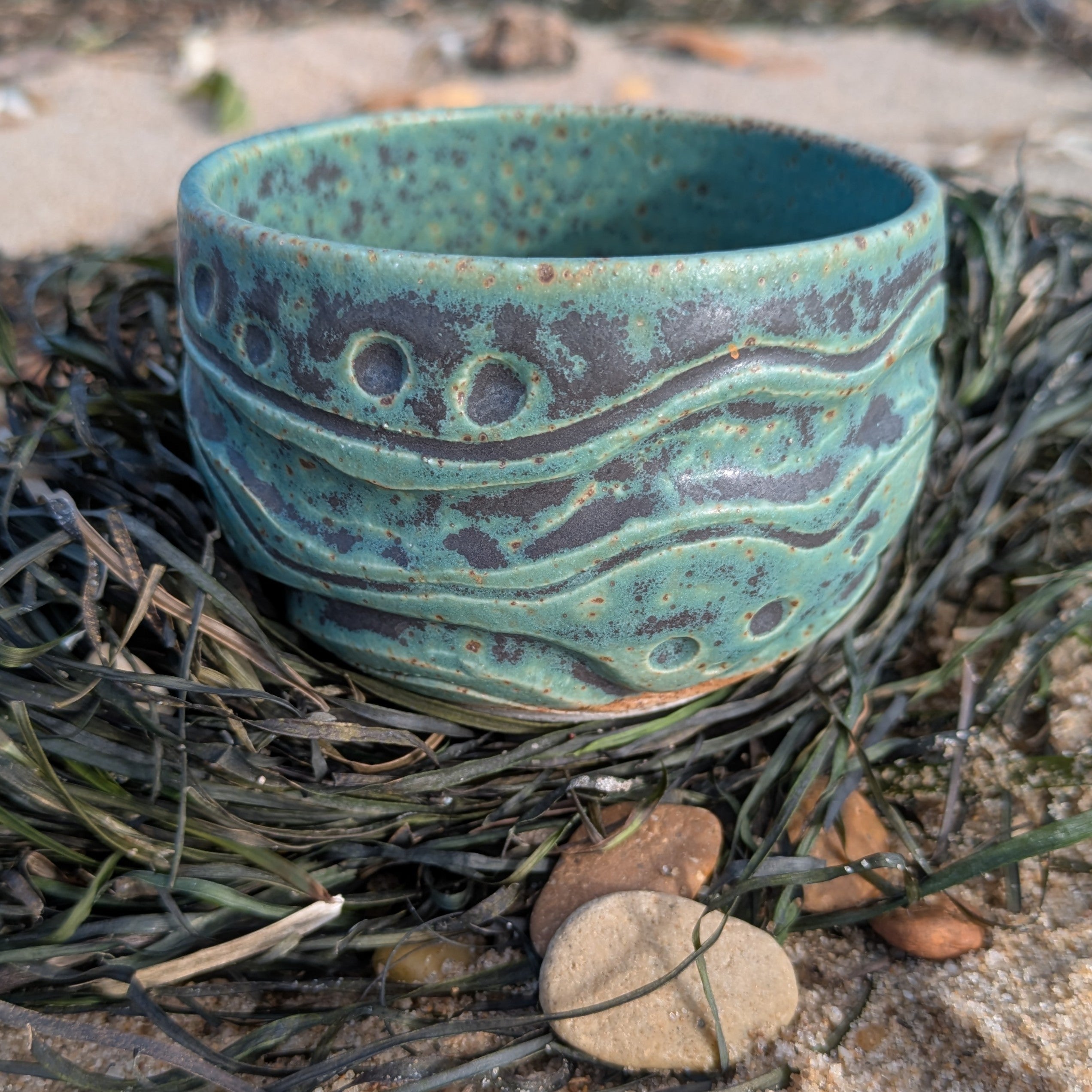 Seaweed and pebbles mug or coffee bowl