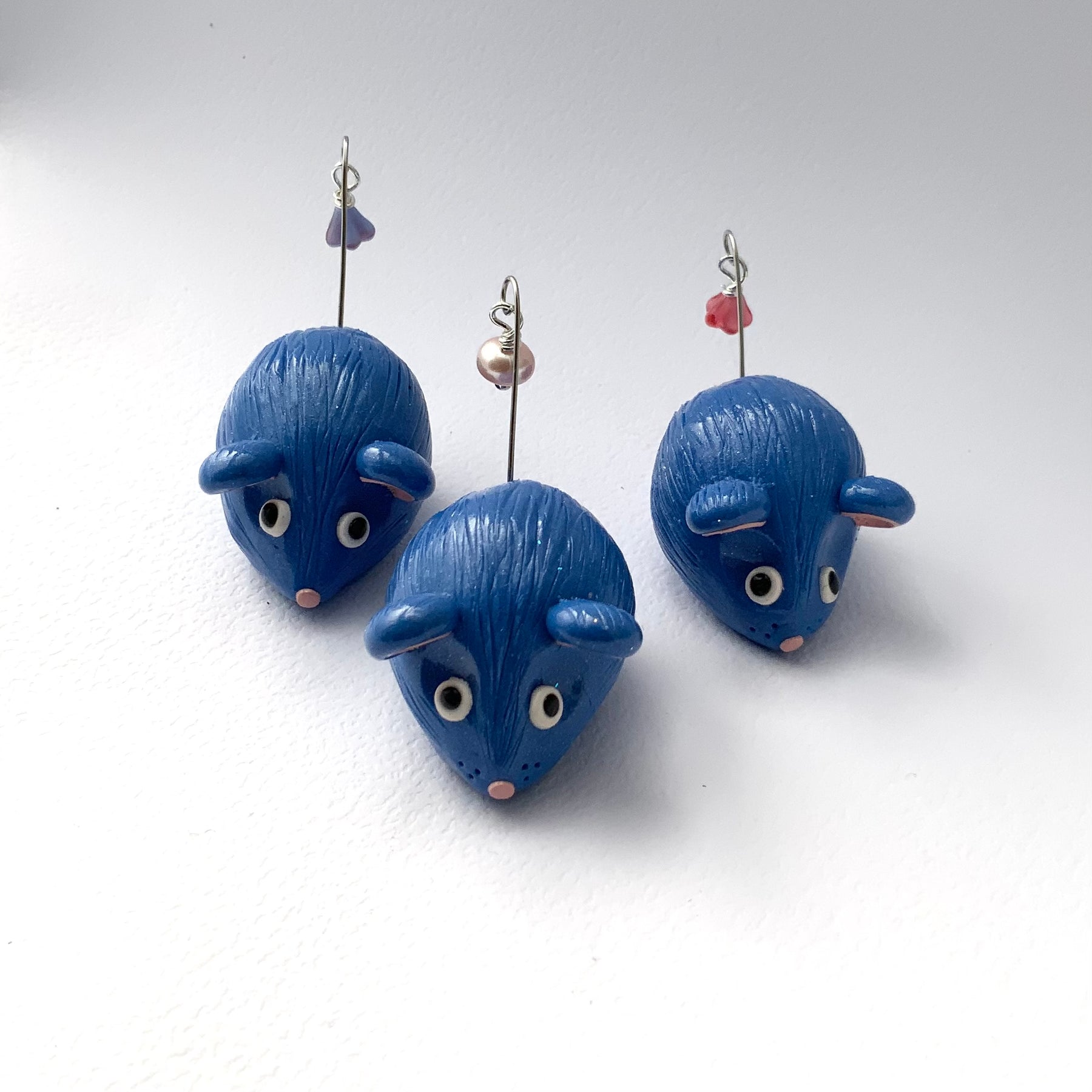 MOUSEMATES TRIO | Sweet Whimsical Handmade Polymer Clay Mice
