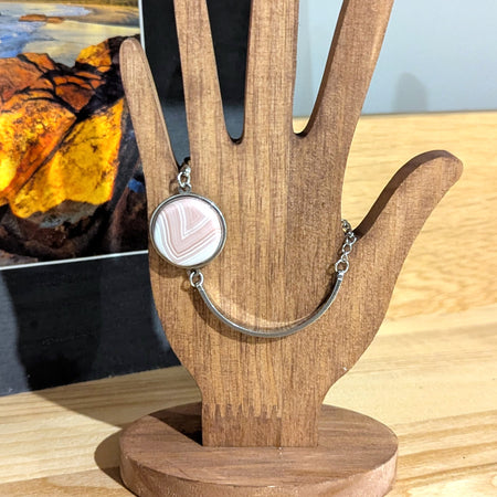Pink Agate Stainless Streel Stone Bracelet