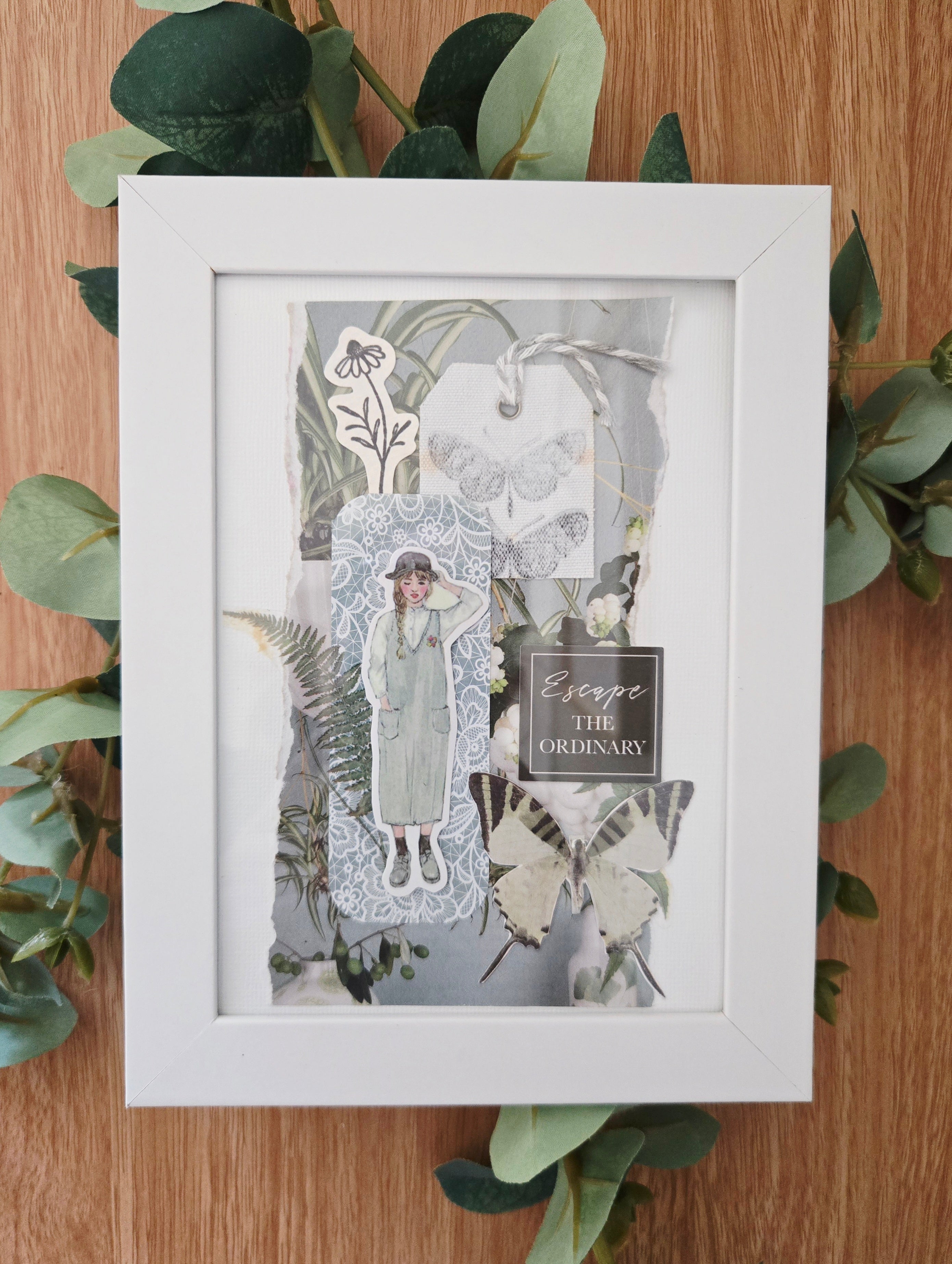 Mixed media framed artwork ~ "escape the ordinary"