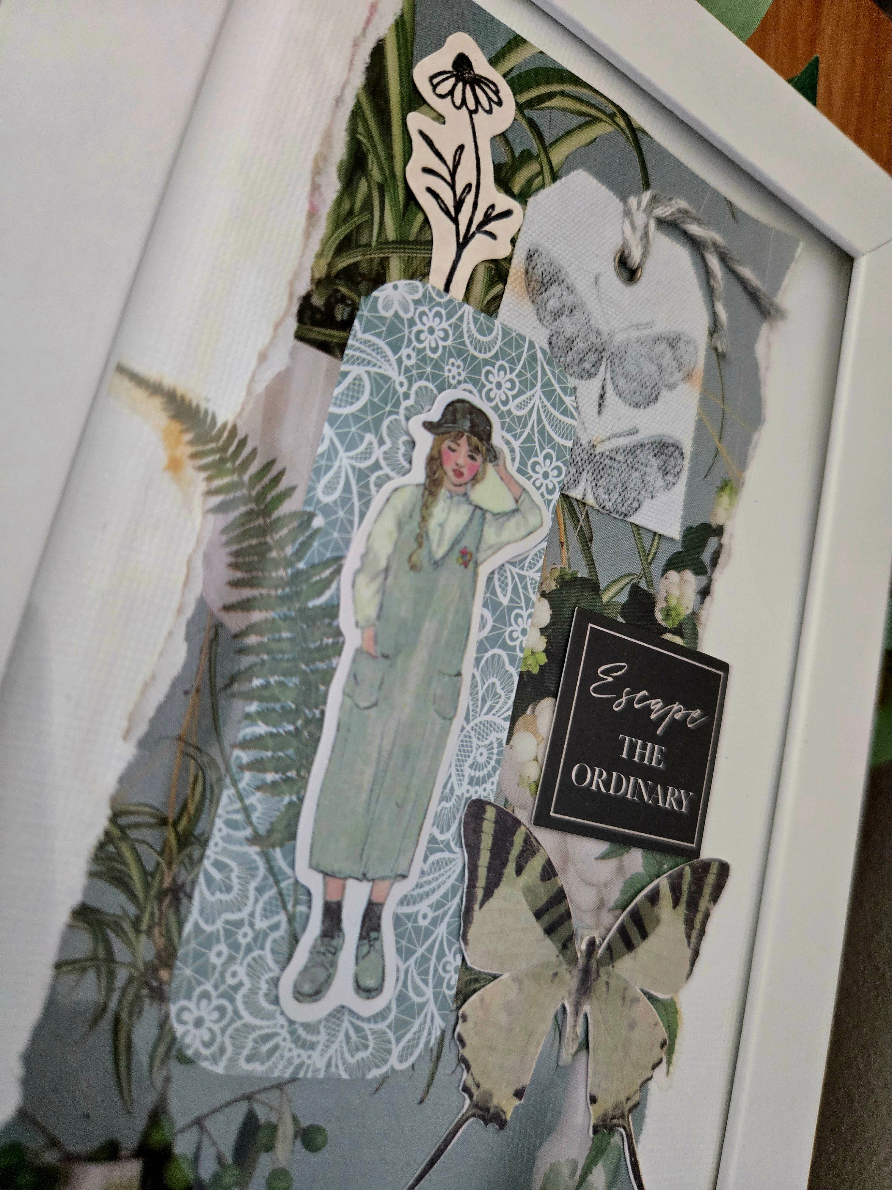 Mixed media framed artwork ~ "escape the ordinary"